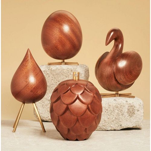 Brainchild - Ægget - Træfigur - Mahogni – Messing