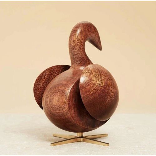 Brainchild - Svanen - Træfigur - Mahogni – Messing