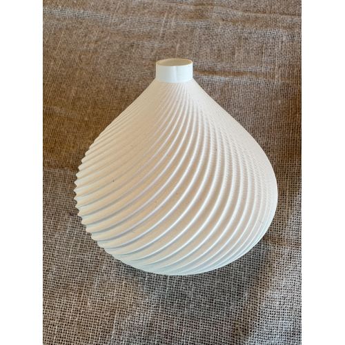 Christiansfeld Lampeskærm - plast - 13 cm - Hvid - Rillet