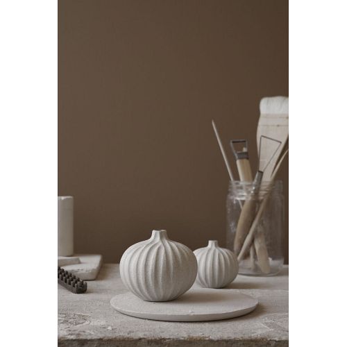 Lindform - keramik vase - Bari medium - Sand White Light Deep Line