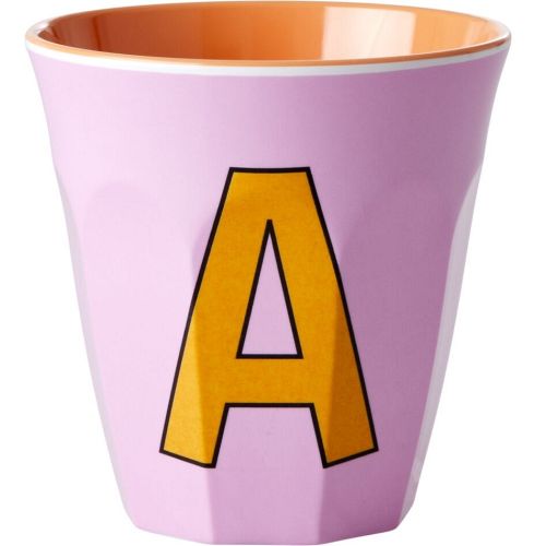 Rice - Bogstave Melamin Kop - A - Lyserød