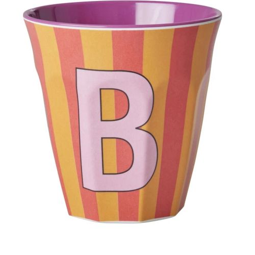 Rice - Bogstave Melamin Kop - B - Stribet Orange