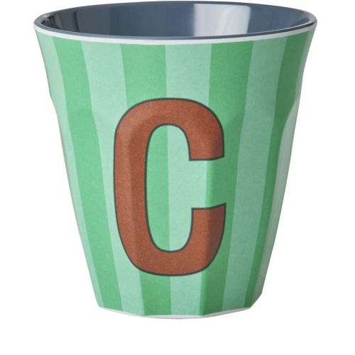 Rice - Bogstave Melamin Kop - C - Stribet Grøn