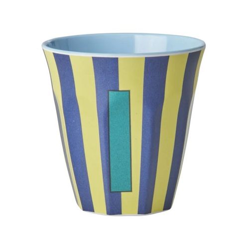 Rice - Bogstave Melamin Kop - I - Stribet Blå