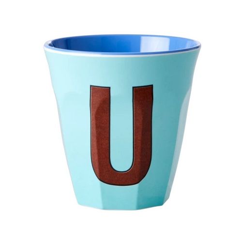 Rice - Bogstave Melamin Kop - U - Blå