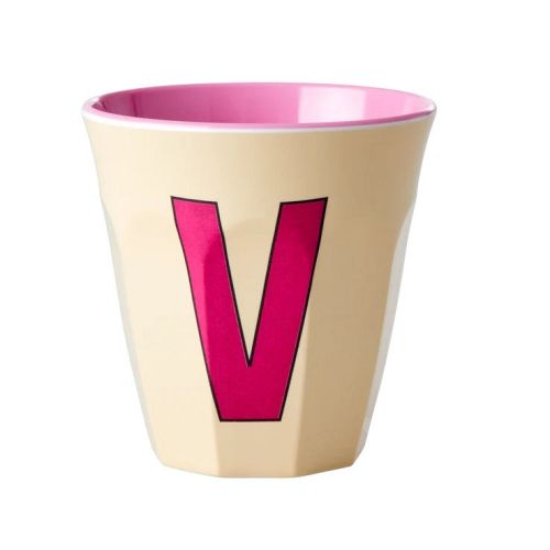 Rice - Bogstave Melamin Kop - V - Lys Gul