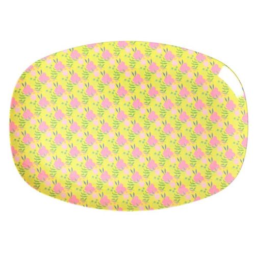 Rice - Melamin Rektangulær Tallerken - Gul - Sunny Days 