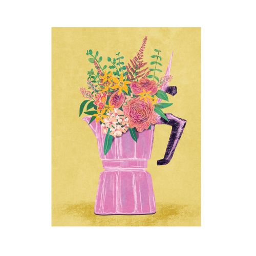 Spliid - Plakat - Espresso Maker with Flowers - 50 x 70 cm