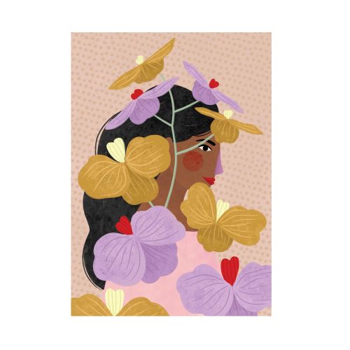 Spliid - Plakat - Hidden behind yellow purple flowers - 50 x 70 cm